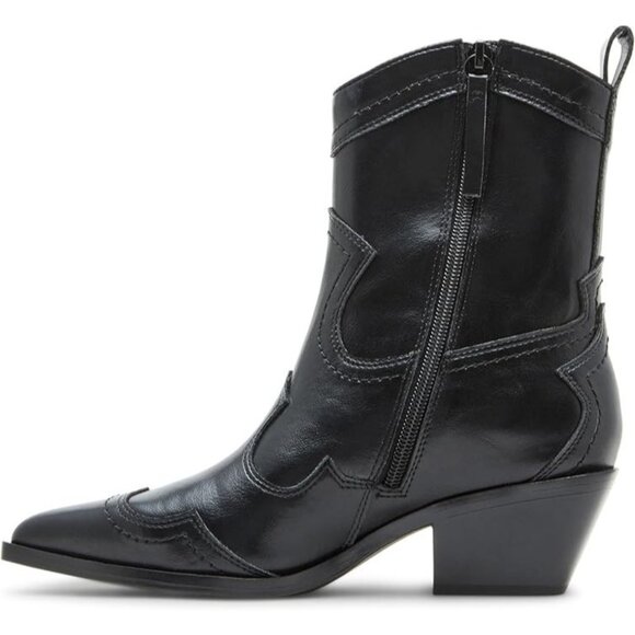 Madden Girl Swifty Ankle Boots Black Size 7.5 Block Heel MSRP $129 - Picture 1 of 6